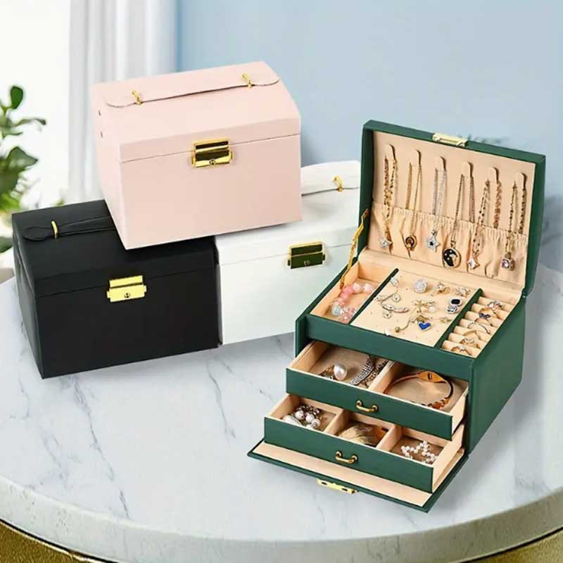 Lockbox Key Secure - Scatola per gioielli portatile a tre